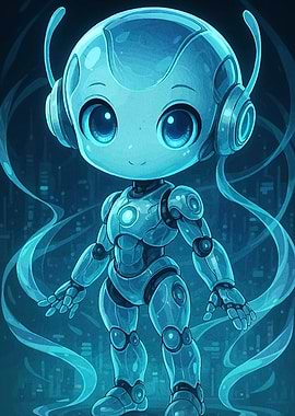 Cute Robot Headphones