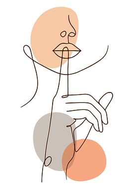 Minimalist Shhh Line Art