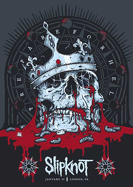 Slipknot Concert Poster: Skull and Crown