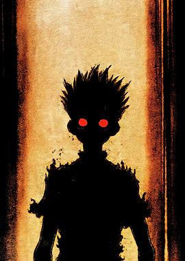 Silhouette with Red Eyes