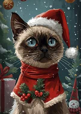 Christmas Cat Portrait