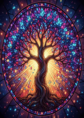 Stained Glass Tree of Life
