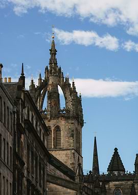 Edinburgh Architecture Against Blue Sky