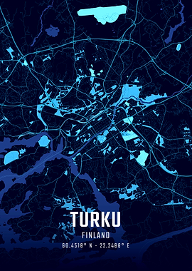 Turku Midnight City Map