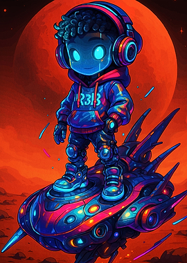 Neon Space Traveler