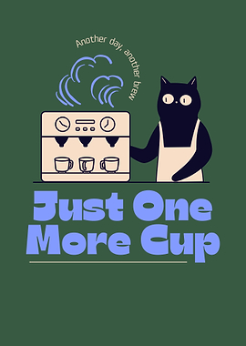 Cat barista with coffee machine