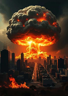 Nuclear explosion skyline