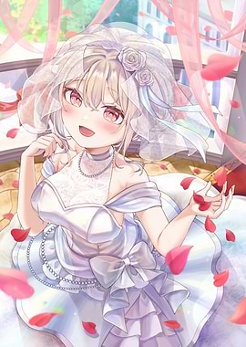 Anime Girl in Wedding Dress
