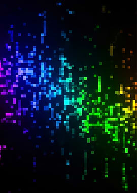 Colorful Pixelated Abstract Background
