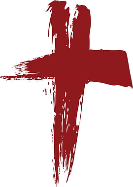 Red Brushstroke Cross