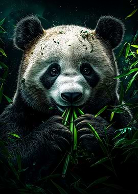 Panda Eating Bamboo