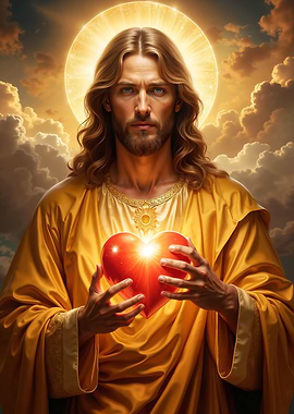 Jesus Christ Holding Heart