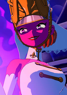 Anime Character Portrait with Elaborate Headdress