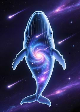Cosmic Whale in Starry Space