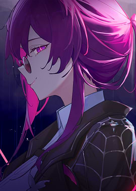 Anime Girl with Purple Hair