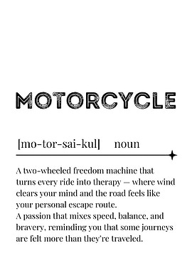 Motorcycle Definition Text Art