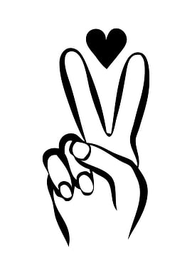 Peace Sign with Heart