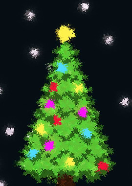 Colorful Christmas Tree with Star