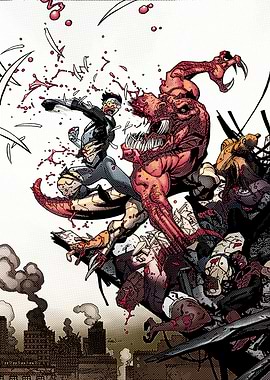 Invincible vs Monster Comic Book Art