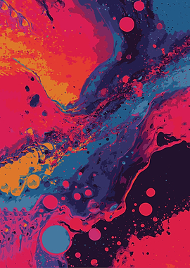 Abstract Colorful Fluid Art