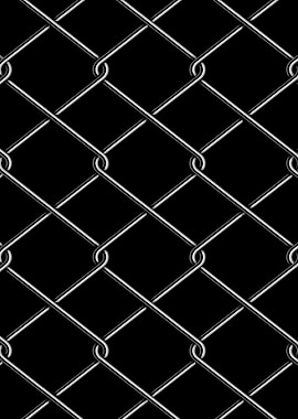 Chain Link Fence on Black Background