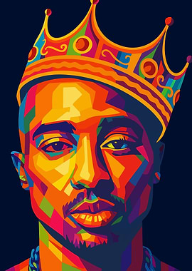 Tupac Shakur Colorful Pop Art Portrait