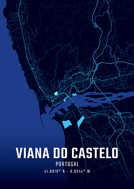 Viana do Castelo Midnight City Map
