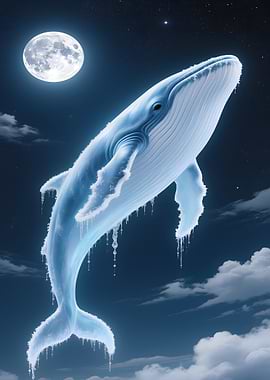 Celestial Whale in Night Sky