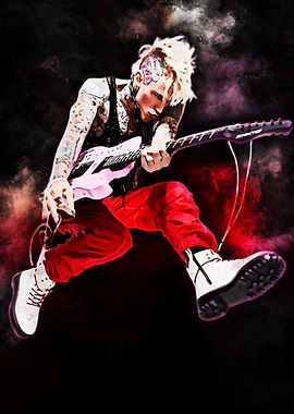 Machine Gun Kelly playing guitar
