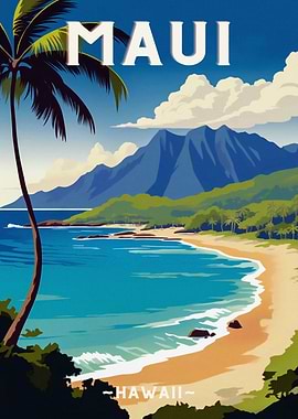 Maui Hawaii Travel Poster