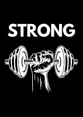 Strong Arm Lifting Dumbbell Illustration