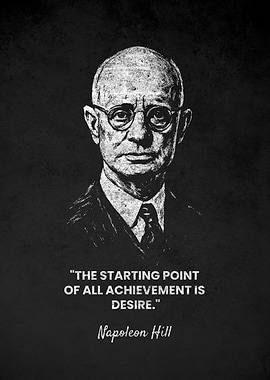 Napoleon Hill Desire Quote Portrait