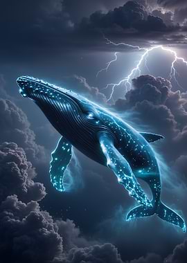 Electric Whale in Stormy Sky