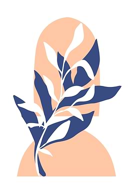 Abstract Floral Art with Geometric Shapes