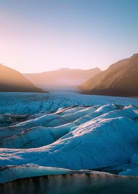 Glacier Landscape at Sunrise