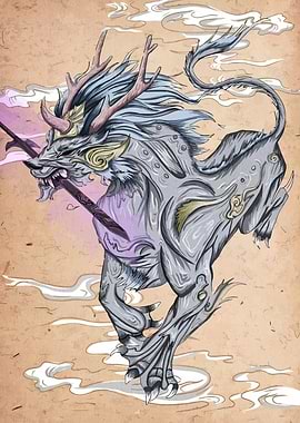 Qilin with Sword Digital Art