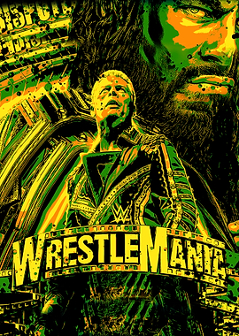 WrestleMania Poster with Wrestlers