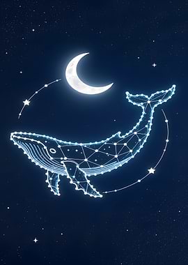 Constellation Whale and Moon