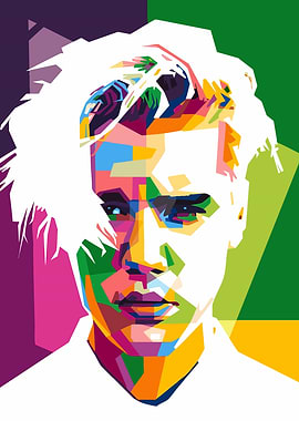 Justin Bieber Colorful Portrait Illustration