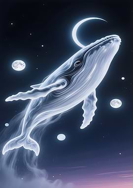 Celestial Whale in Night Sky