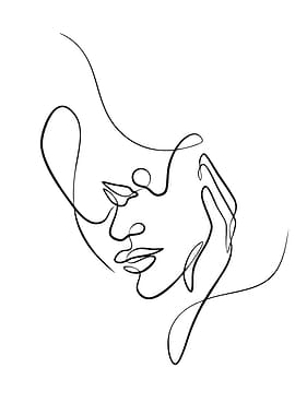 Minimalist Line Art Woman Portrait