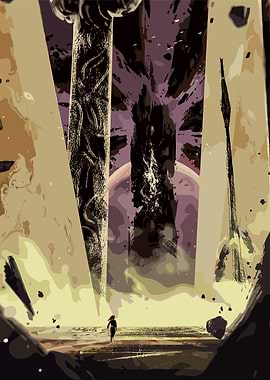 Abstract Landscape with Figure and Pillars Expedition