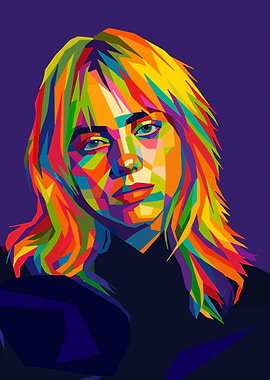 Billie Eilish Colorful Portrait