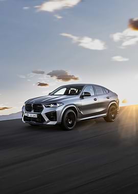 Silver BMW X6 M Competition