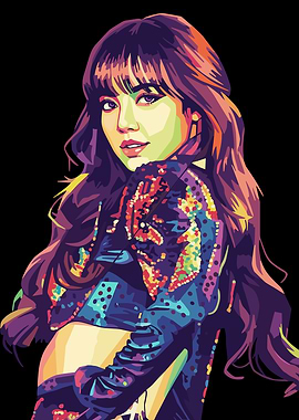 Lisa from Blackpink Pop Art Portrait