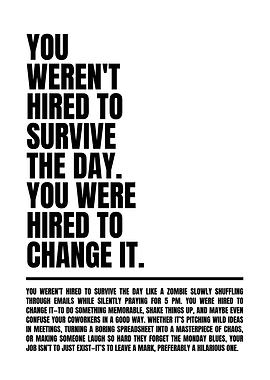 Inspirational Office Motivation Text Art