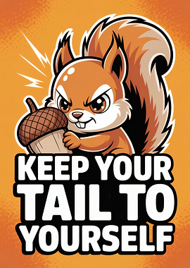 Keep Your Tail To Yourself Cartoon Squirrel