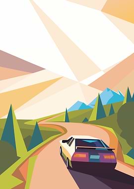 Retro Car Road Trip
