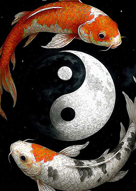 Koi Fish Yin Yang Painting