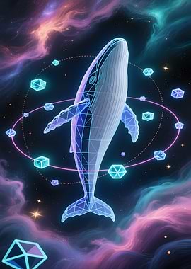 Digital Whale in Nebula